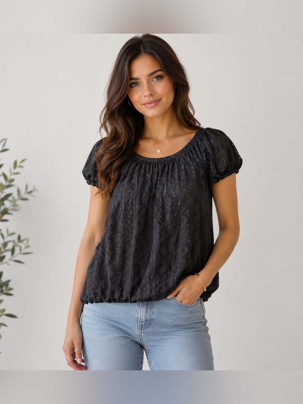 Express Black Lace Blouse